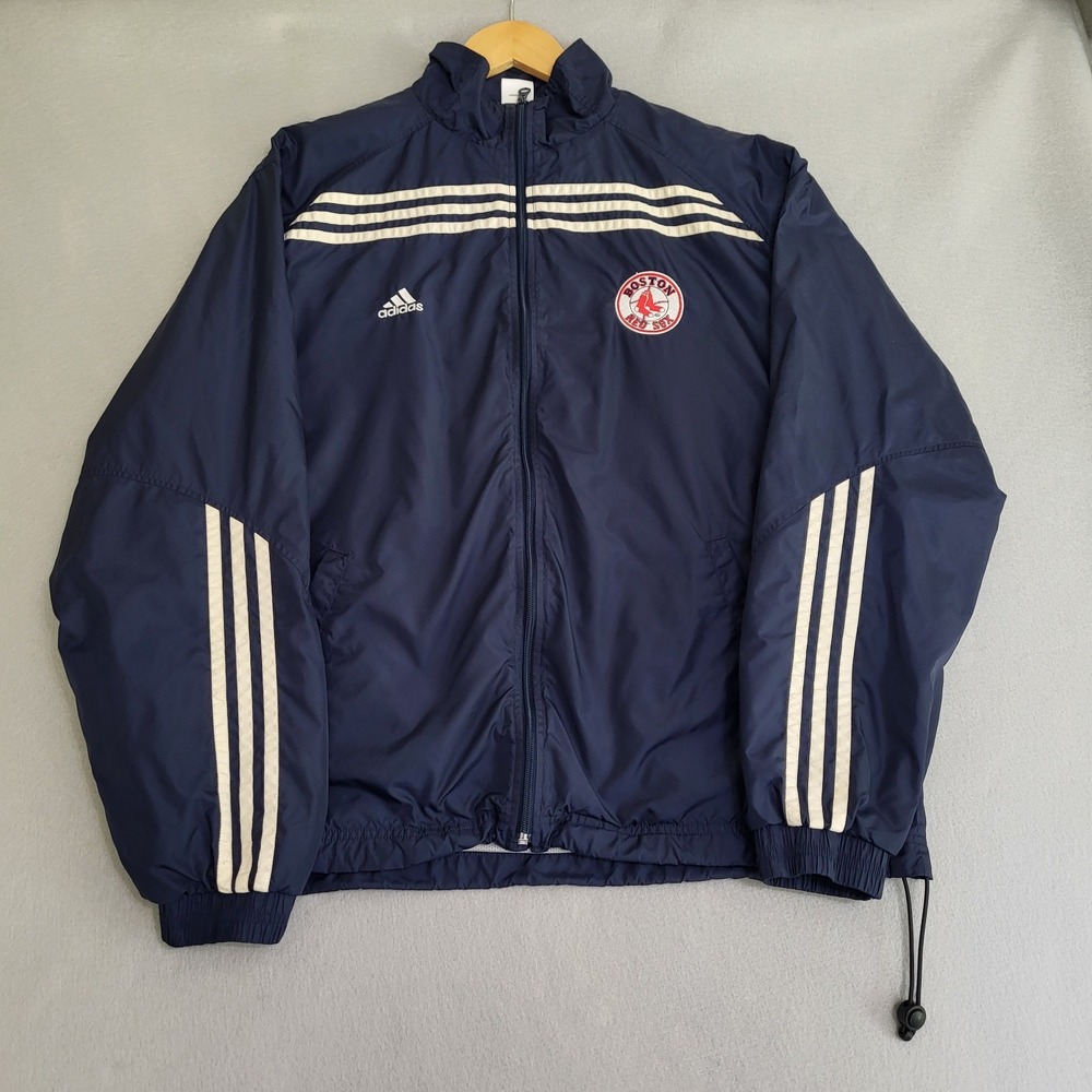 VTG Boston Red Sox Adidas Full Zip Nylon Jacket Windbreaker Men's Size L